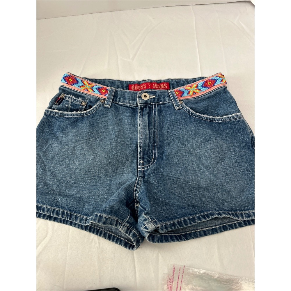 Guess‎ Jeans Denim Shorts Women's 28 Beaded Waistband Vintage USA Made